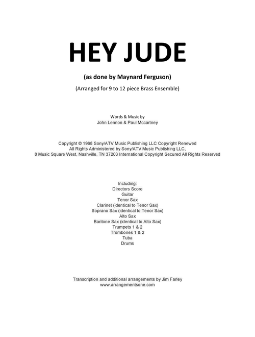 Hey Jude (Arr. Jim Farley) - The Beatles (Large Ensemble)