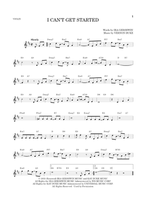 Play Official version of I Can't Get Started With You Sheet Music