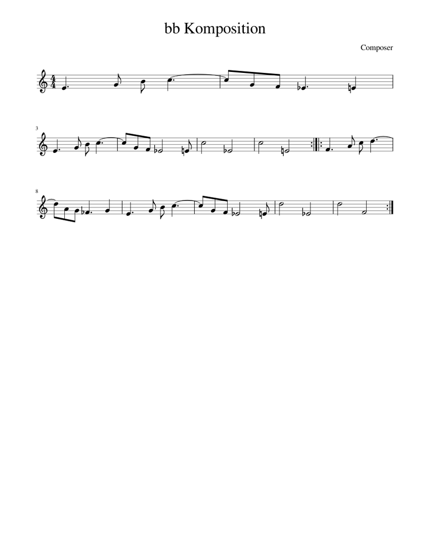 bb Komposition Sheet Music for Cornet (Solo) | MuseScore.com
