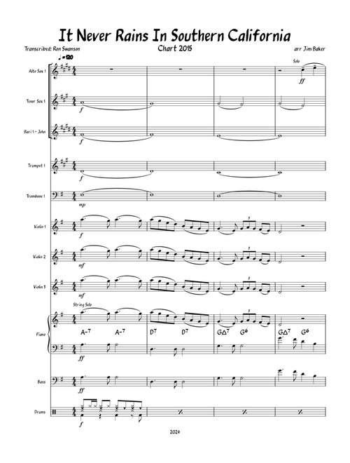 It Never Rains (In Southern California) – arr Jim Baker