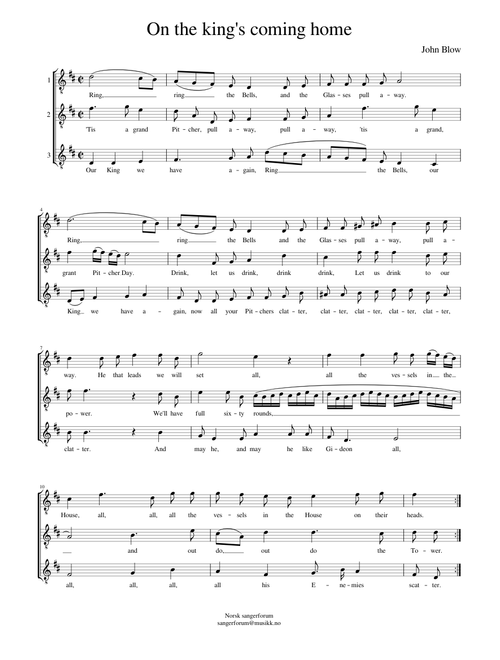 On the king's coming home – John Blow