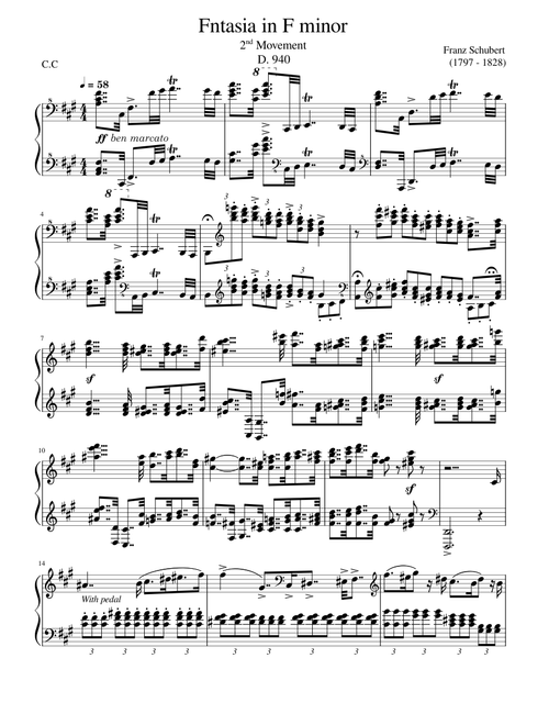Fantasie in F minor, D.940 2nd Movement – Franz Schubert