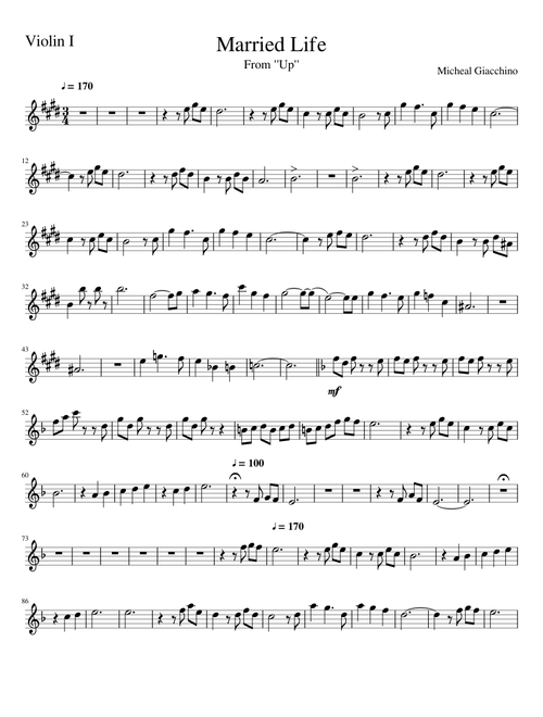 Married Life Violin I