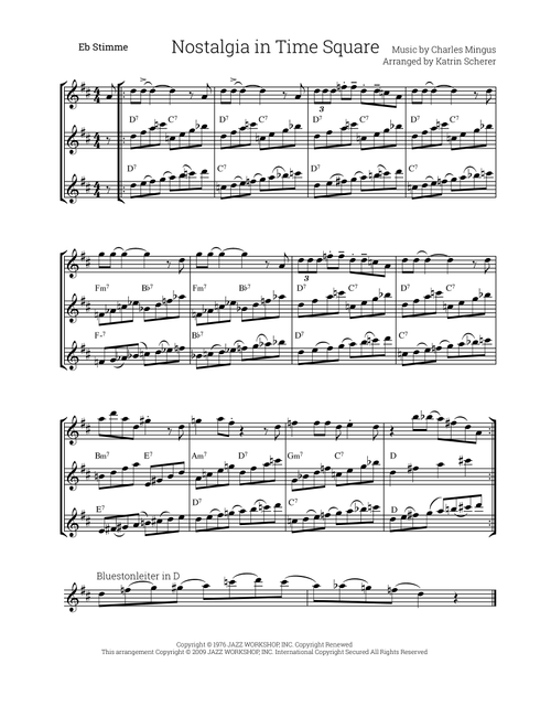 Nostalgia In Times Square (Arr. Katrin Scherer) - Charles Mingus (Alto Sax Solo)