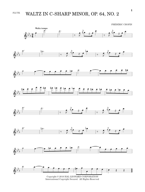 Waltz In C-Sharp Minor, Op. 64, No. 2 - Frédéric Chopin (Flute Solo)