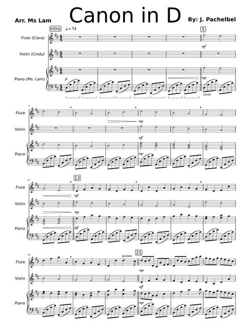 Canon in D (Trio) - J. Pachelbel