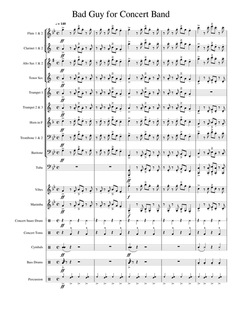 Bad Guy for Concert Band
