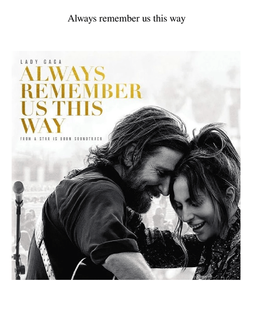 Always remember us this way – Lady Gaga