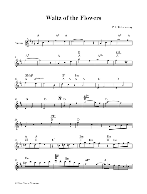 Waltz of the Flowers (from the Nutcracker) (Arr. DA Castro) - Piotr Ilitch Tchaikovski (Violin Solo)