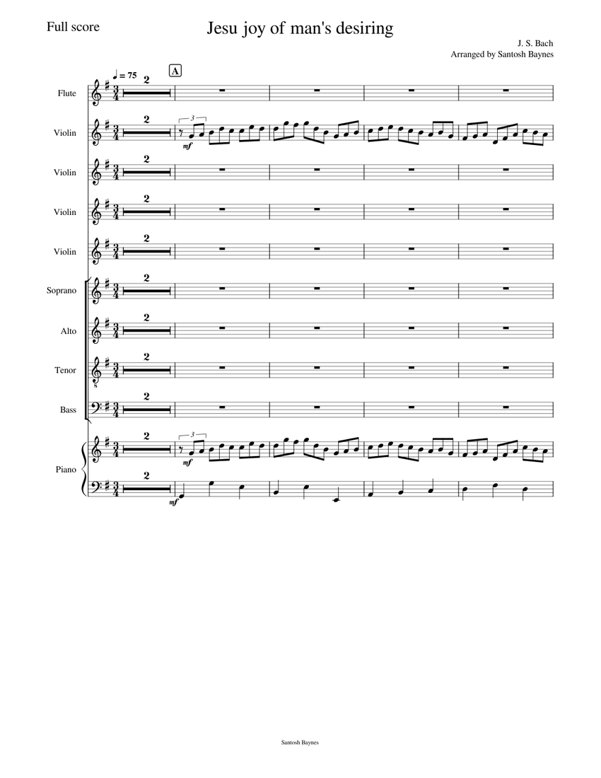 Jesu, Joy of Man's Desiring – Johann Sebastian Bach Sheet