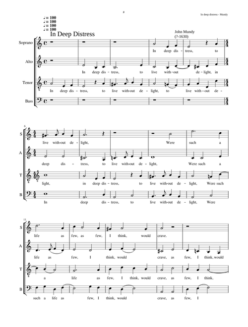 In deep distress - John Mundy