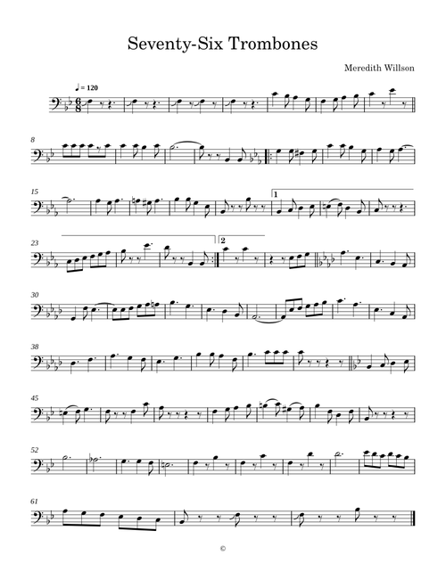 Seventy-Six Trombones – Meredith Willson
