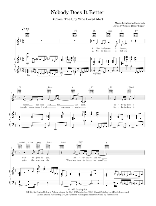 Nobody does it better - Carly Simon (Piano-Voice-Guitar)