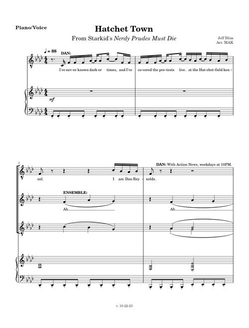 Hatchet Town (Piano/Voice)