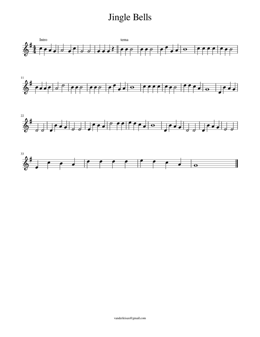 Jingle Bells Sheet music for Saxophone alto (Solo)