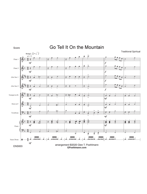GO TELL IT ON THE MOUNTAIN - Instrumental Ensemble (flexible instrumentation) (Arr. Glen Poehlmann) - Traditional Spiritual (Large Ensemble)