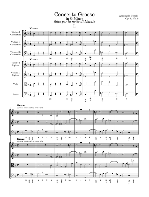"Christmas" Concerto Grosso in G Minor - Arcangelo Corelli, Op. 6, No. 8