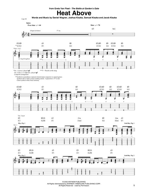 Heat Above - Greta Van Fleet (Guitar Tab)