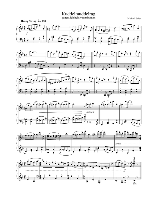 Kuddelmuddelrag gegen Schlechtwetterfronten - Piano Ragtime to fight bad weather depressions !!! - Michael Beier (Piano Solo)
