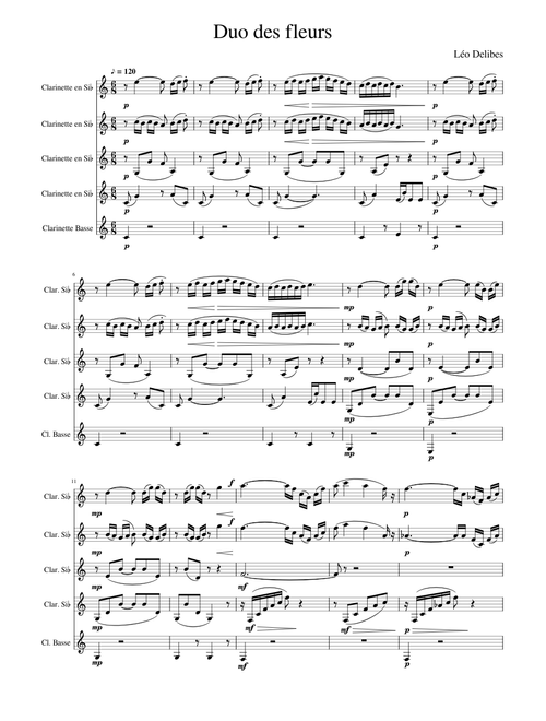 Duo des fleurs - quintette de clarinette