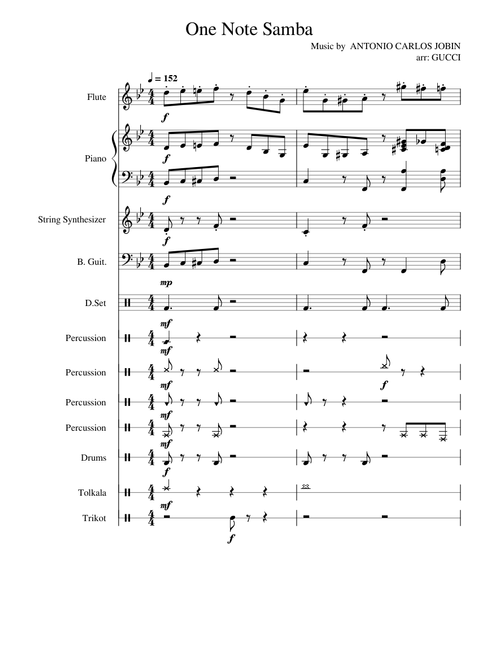 One Note Samba with percussion