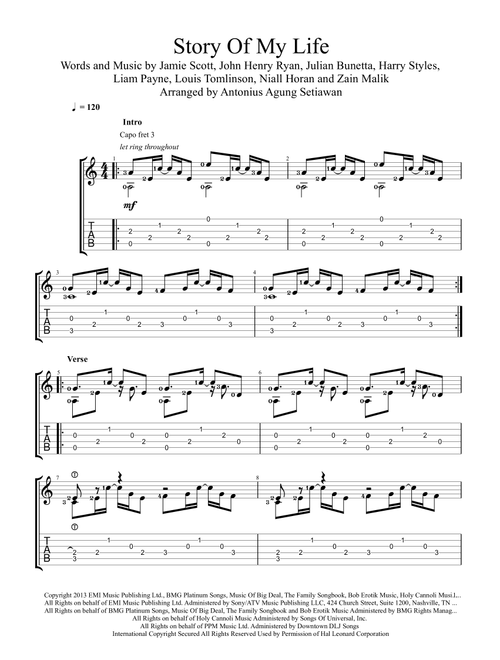 Story Of My Life (Arr. Antonius Agung Setiawan) - One Direction (Solo Guitar)