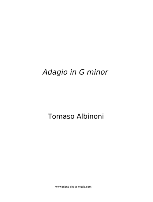 Adagio in G moll Violin Duet - Tomaso Albinoni