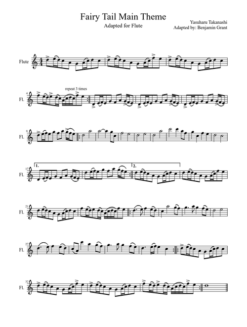 Fairy Tail Main Theme (flute version)