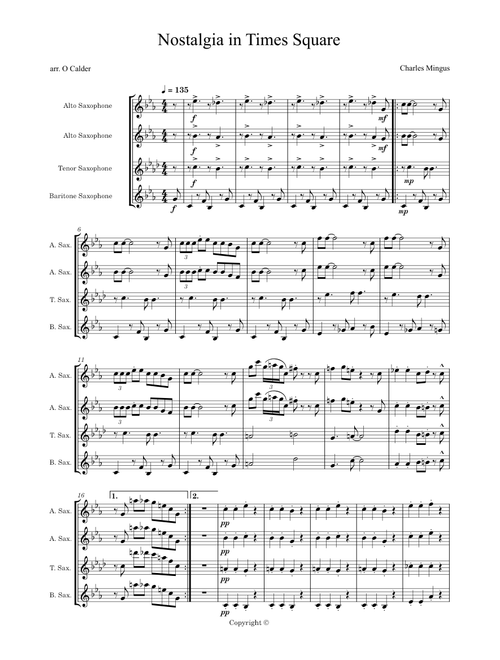 Nostalgia in Times Square (Charles Mingus) - sax quartet