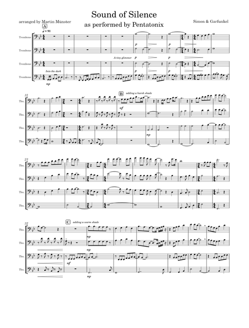 Sound of Silence - Trombone Quartet