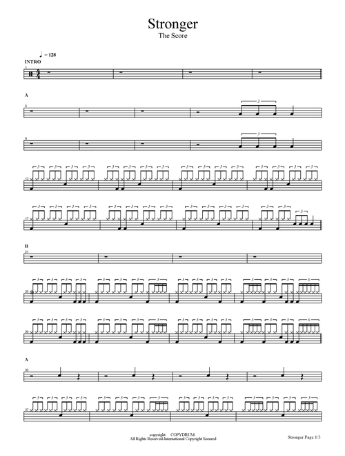 Stronger (Arr. COPYDRUM) - The Score (Drums)