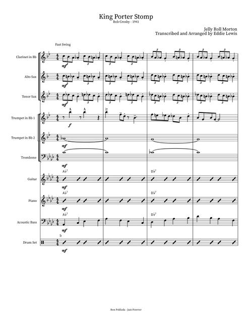King Porter Stomp - Jelly Roll Morton Transcribed and Arranged by Eddie Lewis (Jazz Ensemble)