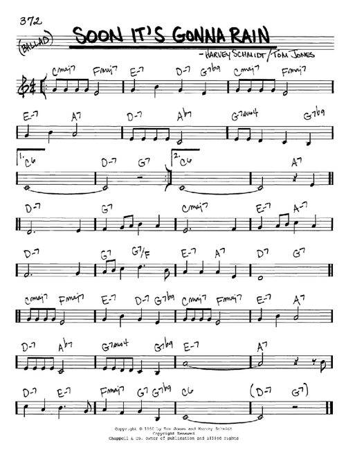 Soon It's Gonna Rain - Harvey Schmidt (Real Book - Melody-Chords)