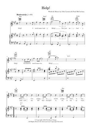 Play Official version of Help! Sheet Music by The Beatles for