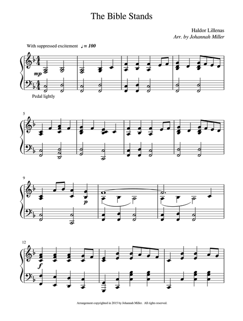The Bible Stands (Arr. Johannah Miller) - Haldor Lillenas (Piano Solo)