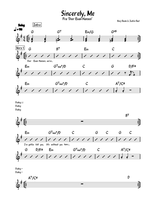 Sincerely, Me – Benj Pasek and Justin Paul