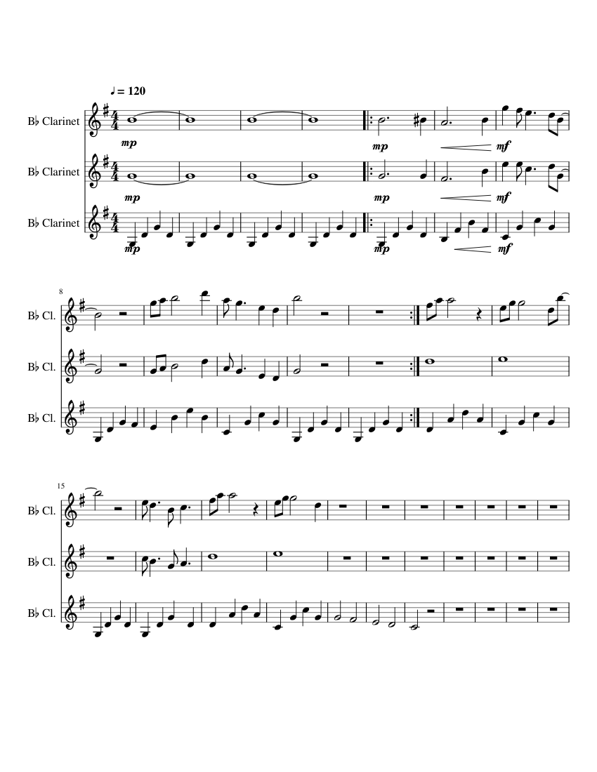 Truce Trio) Sheet music for in bflat (Mixed Trio)