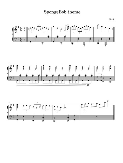 SpongeBob theme - piano