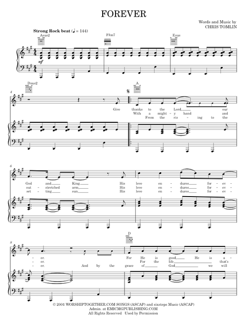 Forever - Chris Tomlin (Piano-Vocal-Guitar)