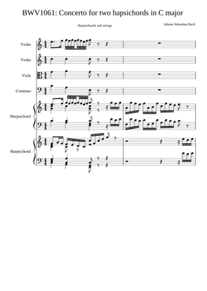 Concerto For 2 Harpsichords In C Major, BWV 1061 – Johann