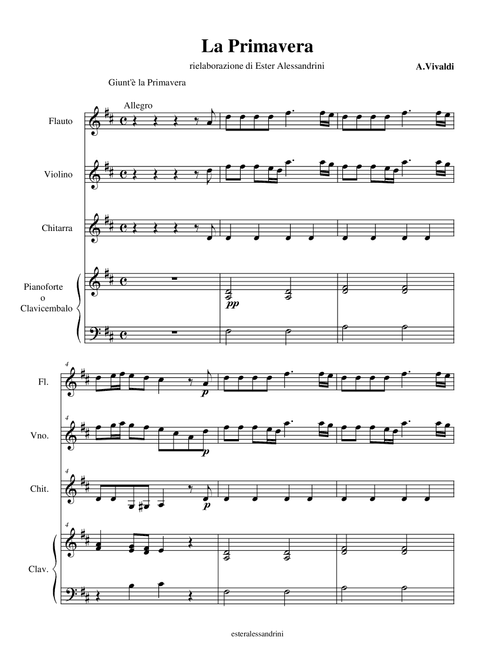 La primavera (Arr. Ester Alessandrini) - A.Vivaldi (Small Ensemble)
