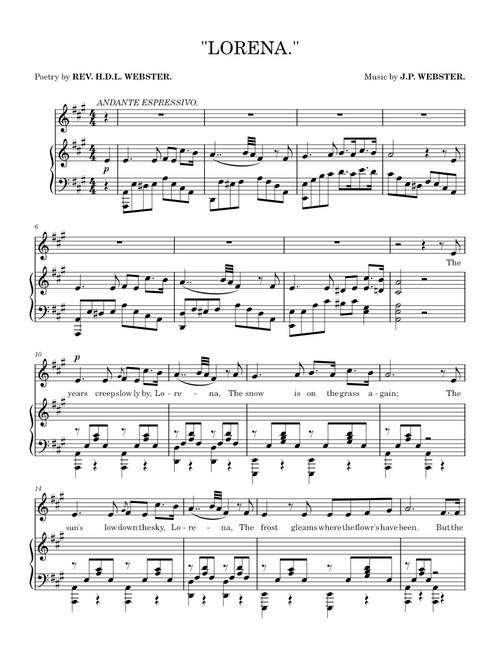 Lorena (1857) – Joseph Philbrick Webster
