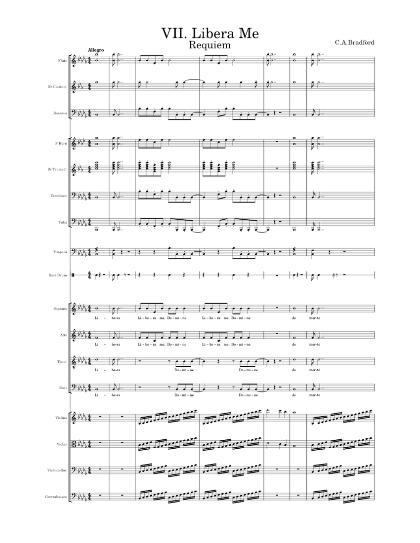 Requiem VII. Libera Me - Christopher A. Bradford Sheet Music for ...