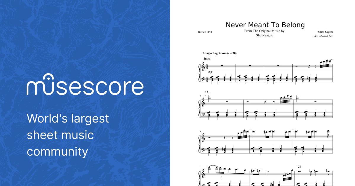 Never Meant To Belong Shiro Sagisu Sheet music for Piano (Solo)