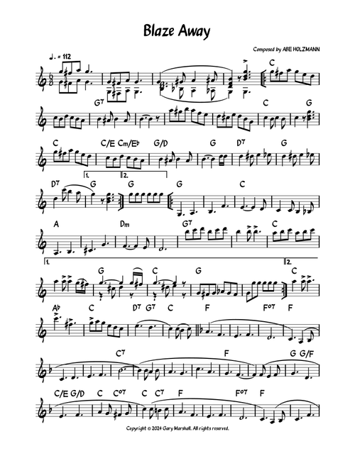 Blaze Away (Arr. Gary Marshall) - Abe Holzmann (Lead Sheet - Fake Book)
