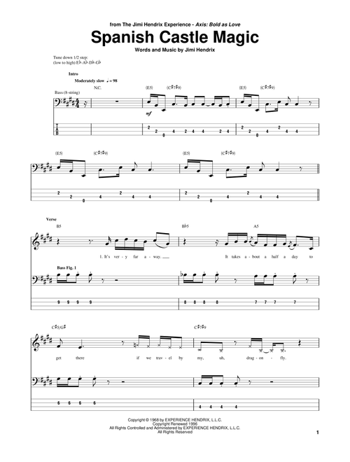 Spanish Castle Magic - Jimi Hendrix (Bass Tab)