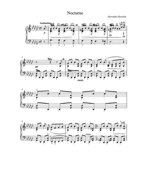 Nocturne - Alexander Borodin (Piano Solo)