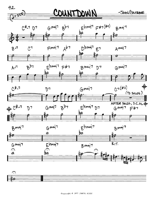 Countdown - John Coltrane (Real Book - Melody-Chords)