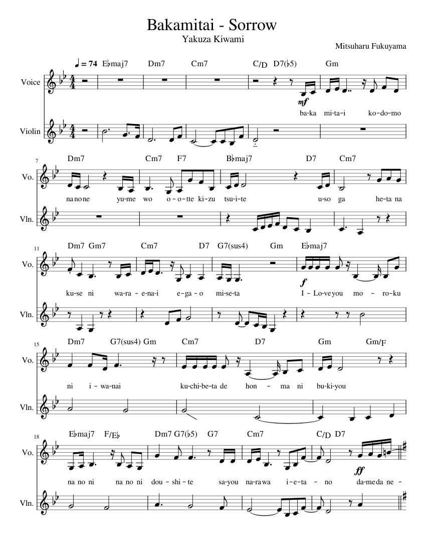 Baka mitai piano midi on sale