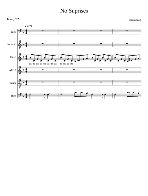 No Suprises a capella (unfinished)
